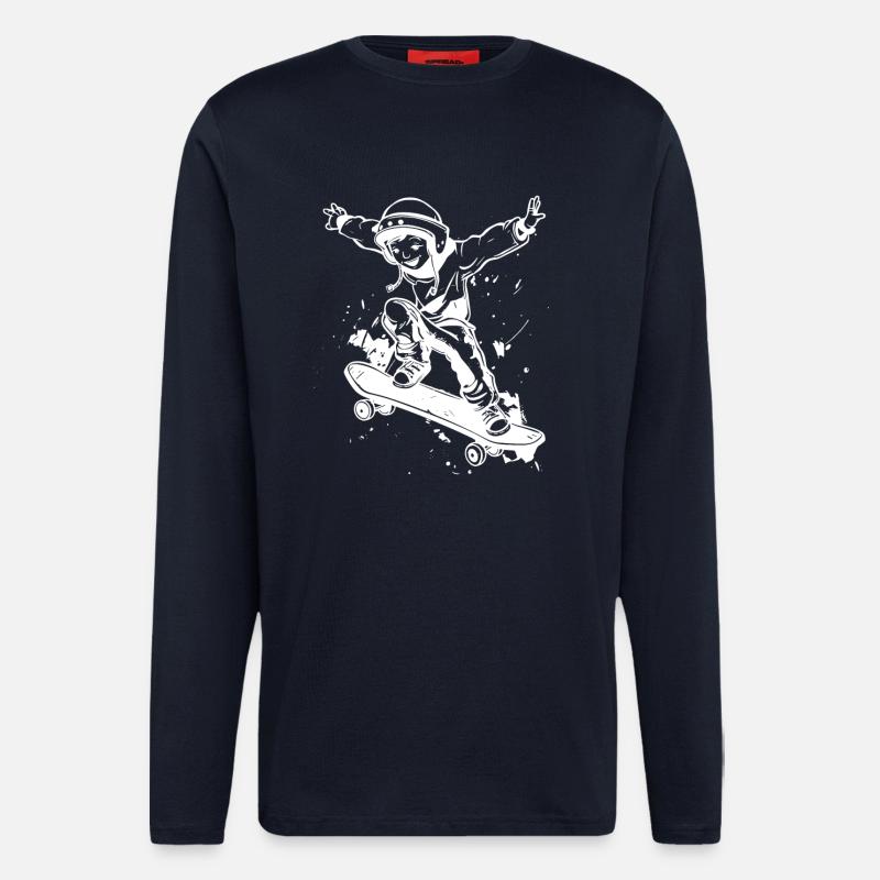 Skateboard Junge - Langarmshirt - made by SPREAD  - DARK NAVY
