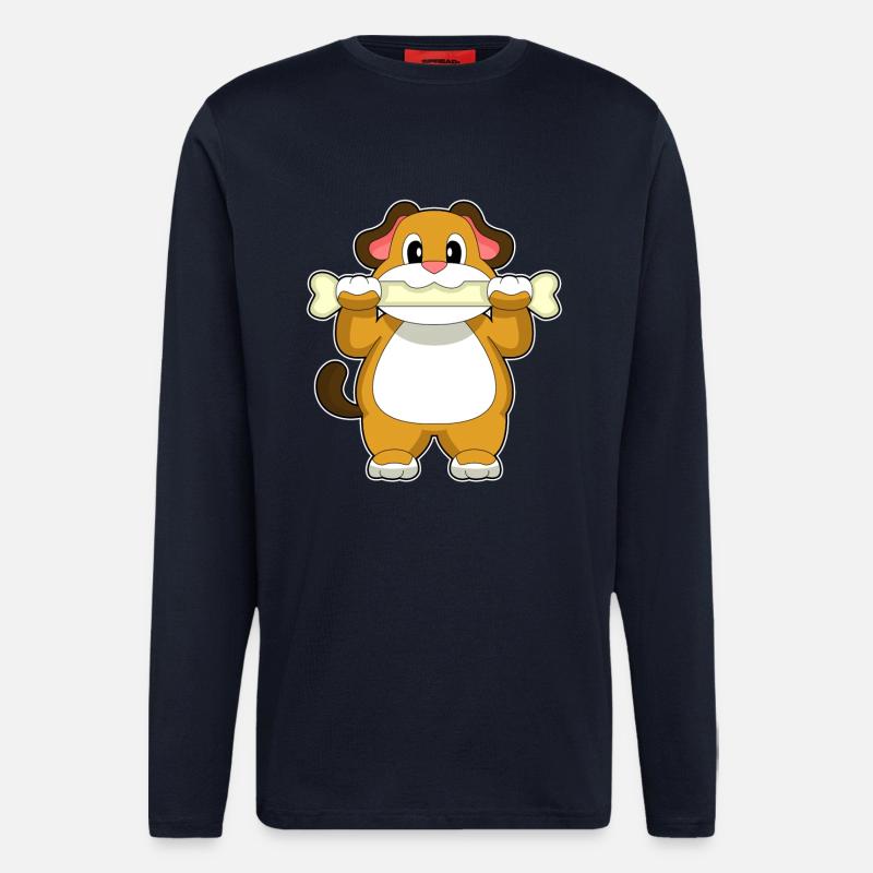 Os de chien - Manches longues bio décontracté fabriqué en UE - DARK NAVY