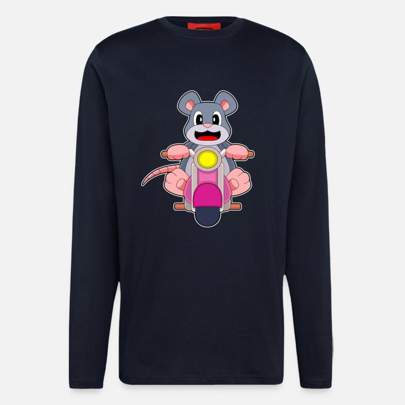 Maus Motorrad - Langarmshirt - made by SPREAD  - DARK NAVY