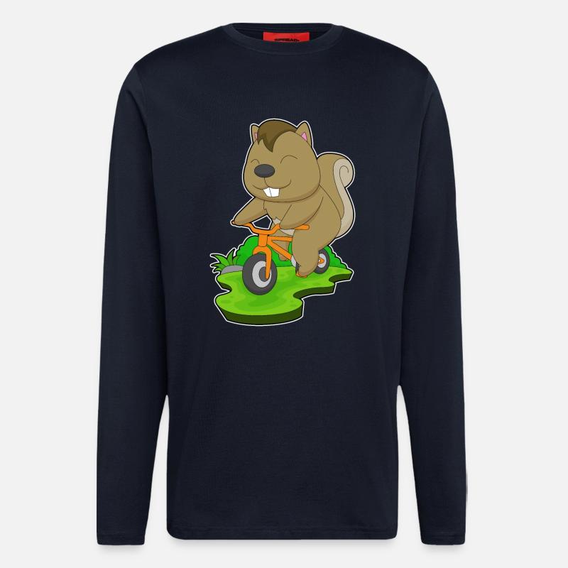 Eichhörnchen Fahrrad - Langarmshirt - made by SPREAD - DARK NAVY