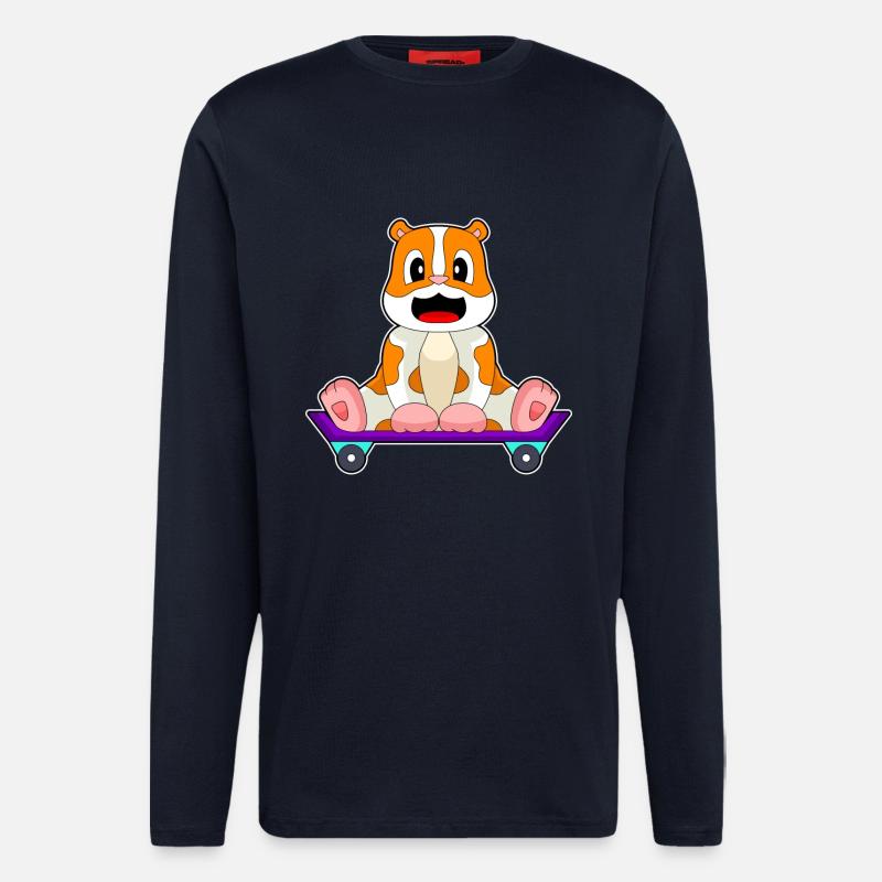 Hamster Skater Skateboard - Longsleeve - made by SPREAD  - DARK NAVY