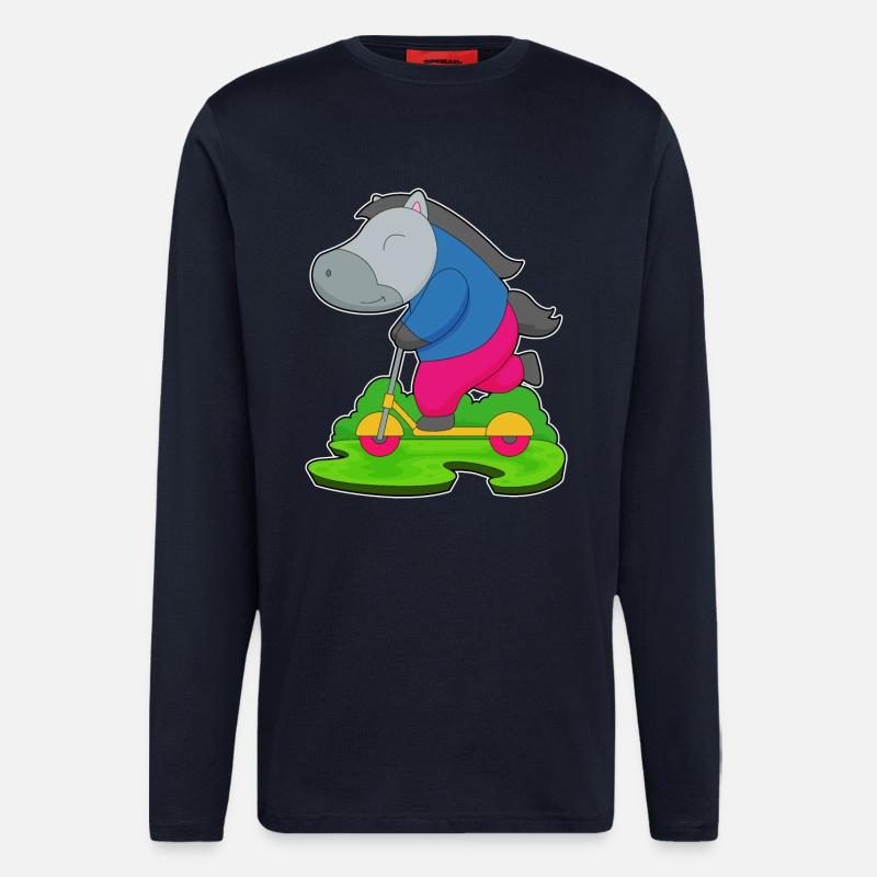 Pferd Roller - Langarmshirt - made by SPREAD - DARK NAVY