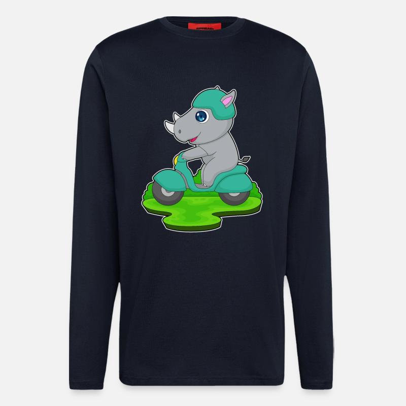 Rhino Scooter - Longsleeve - made by SPREAD  - DARK NAVY