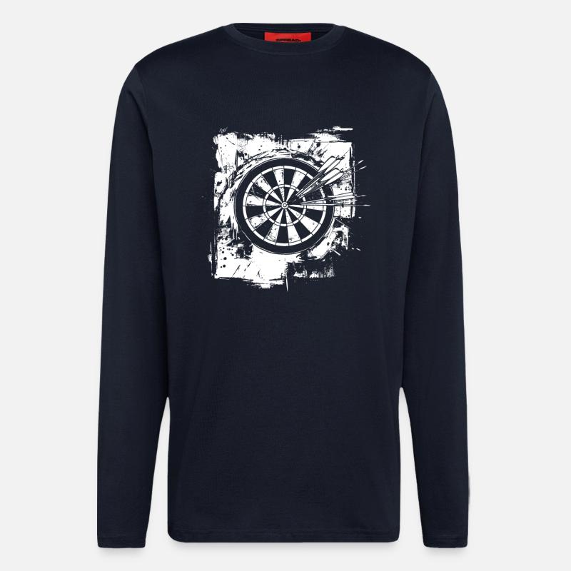 Jeu de fléchettes drôle - Manches longues bio décontracté fabriqué en UE - DARK NAVY