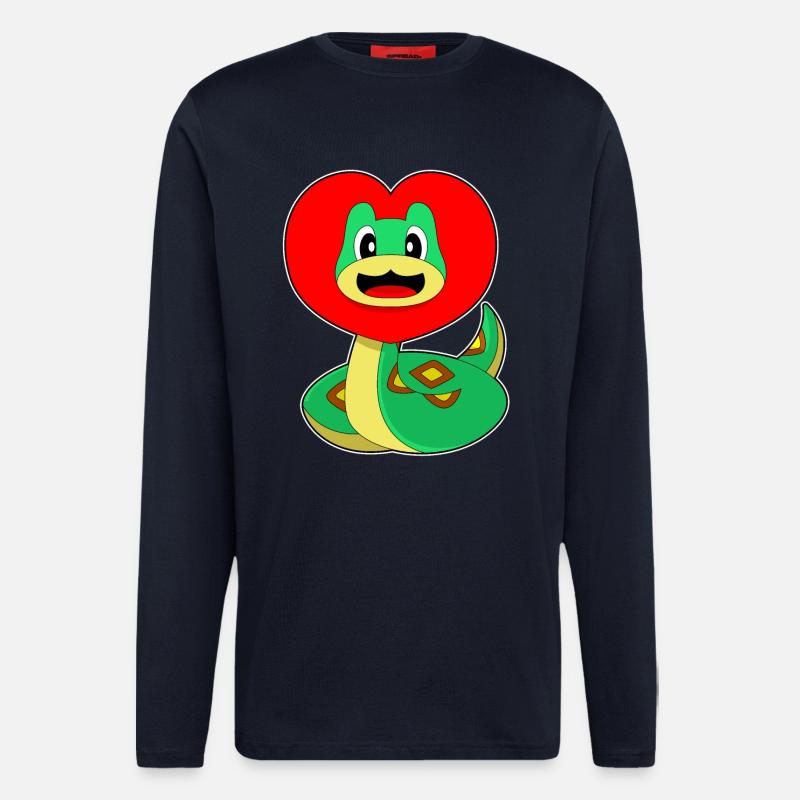 Cœur de serpent - Manches longues bio décontracté fabriqué en UE - DARK NAVY