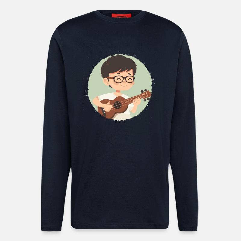 Ukulele Junge Grafik - Langarmshirt - made by SPREAD  - DARK NAVY