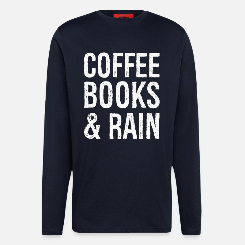 coffee books rain - Langarmshirt - made by SPREAD  - DARK NAVY