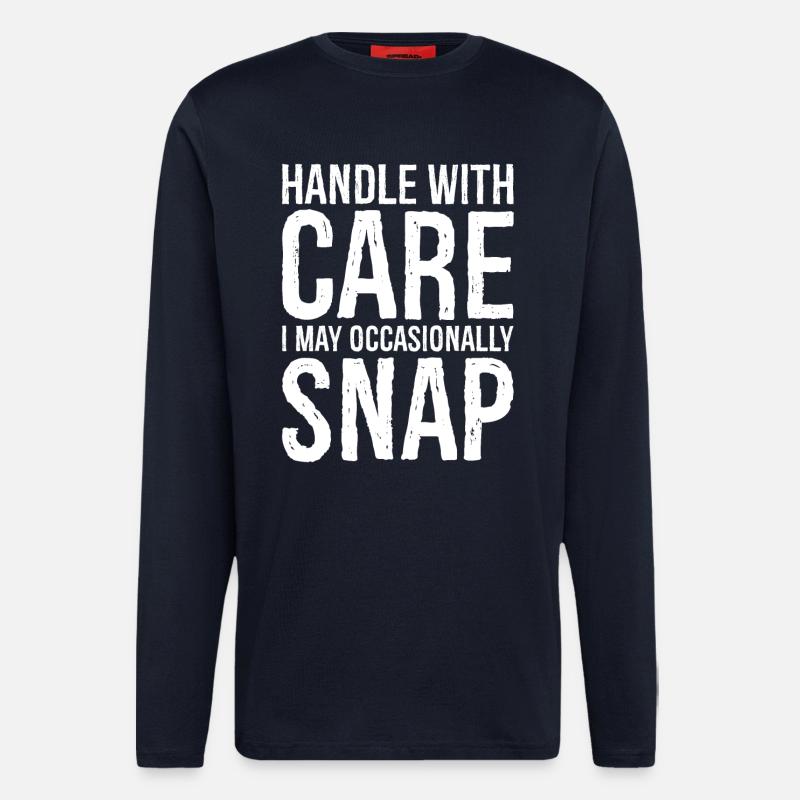 Mit Vorsicht behandeln - Langarmshirt - made by SPREAD - DARK NAVY