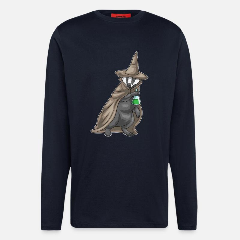 Badger Halloween Witch - Longsleeve - made by SPREAD  - DARK NAVY