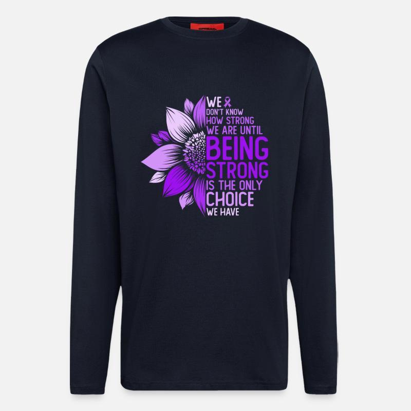 Krebs Bewusstein Sonnenblume Motivation Geschenk - Langarmshirt - made by SPREAD  - DARK NAVY