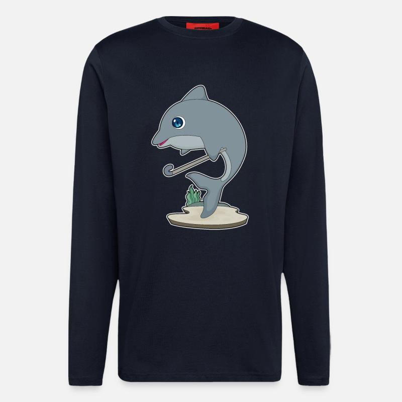 Delfin Feldhockey Hockeyschläger - Langarmshirt - made by SPREAD  - DARK NAVY