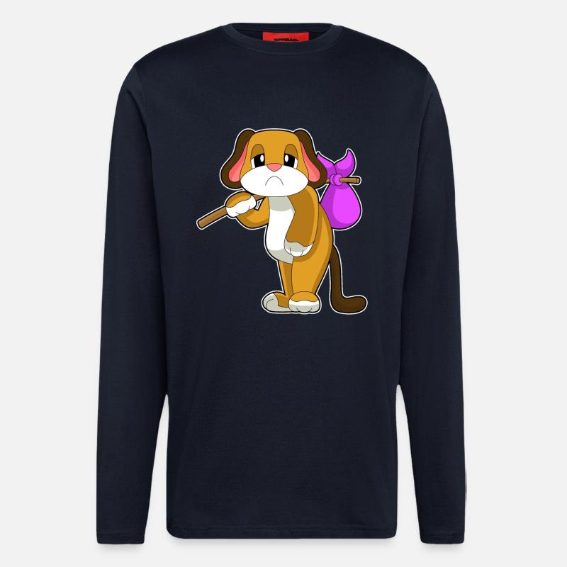 Hund Obdachlos - Langarmshirt - made by SPREAD - DARK NAVY