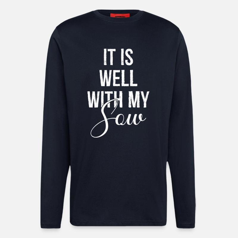 It is well with my sow - Langarmshirt - made by SPREAD  - DARK NAVY