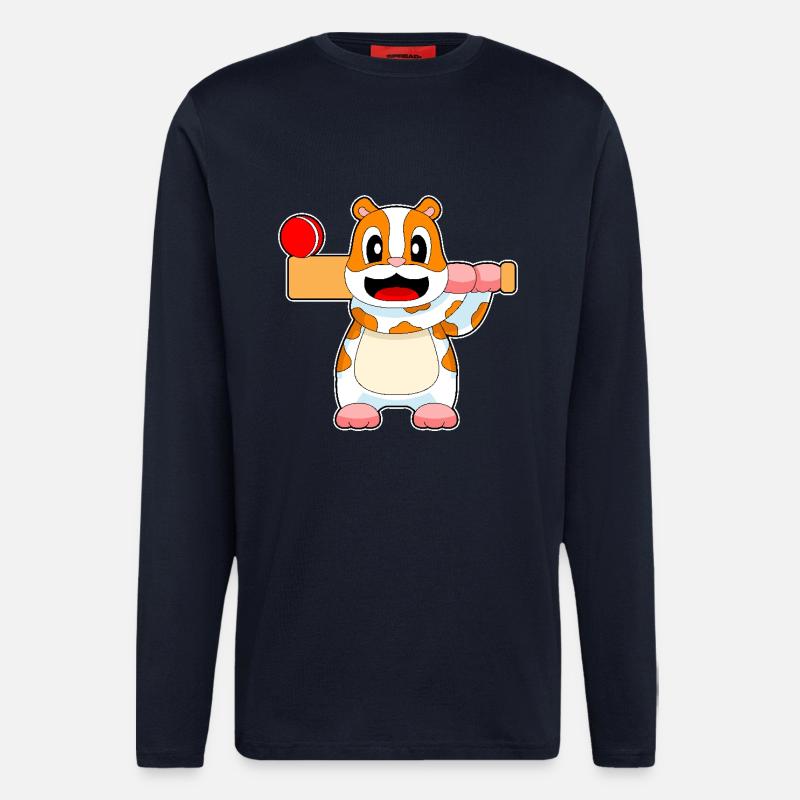 Hamster Cricket Batte de cricket - Manches longues bio décontracté fabriqué en UE - DARK NAVY