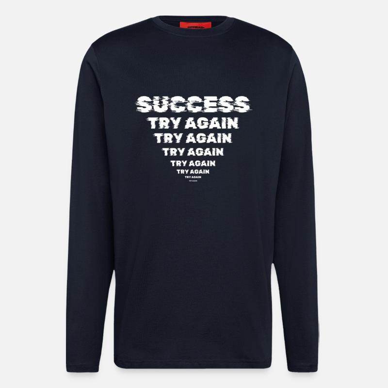 Succès Motivation Persévérance Entrepreneur - Manches longues bio décontracté fabriqué en UE - DARK NAVY
