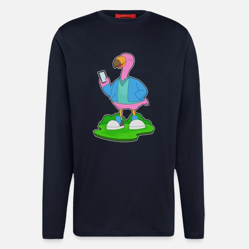 Flamingo Handy - Langarmshirt - made by SPREAD  - DARK NAVY