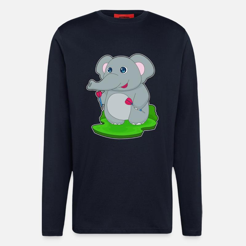 Fléchette éléphant Fléchette - Manches longues bio décontracté fabriqué en UE - DARK NAVY
