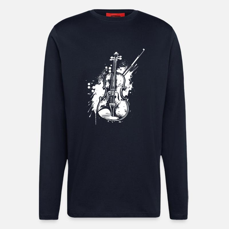 Lustige Violine - Langarmshirt - made by SPREAD  - DARK NAVY