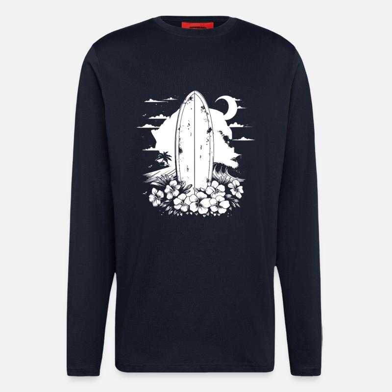 Surfbrett - Langarmshirt - made by SPREAD  - DARK NAVY