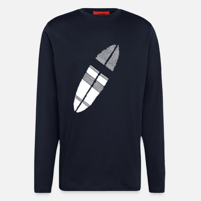 planche de surf Pixel Graphic - Manches longues bio décontracté fabriqué en UE - DARK NAVY