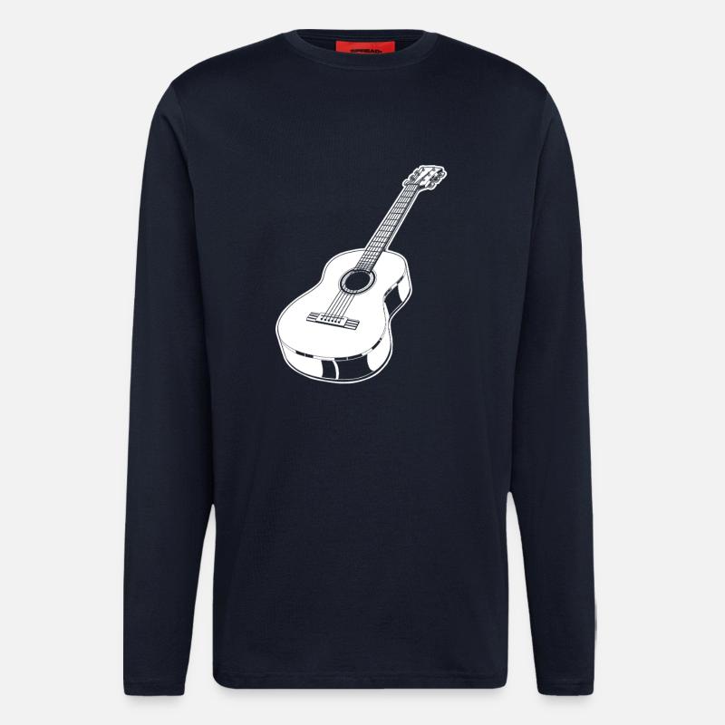 Akustik Gitarre - Langarmshirt - made by SPREAD  - DARK NAVY