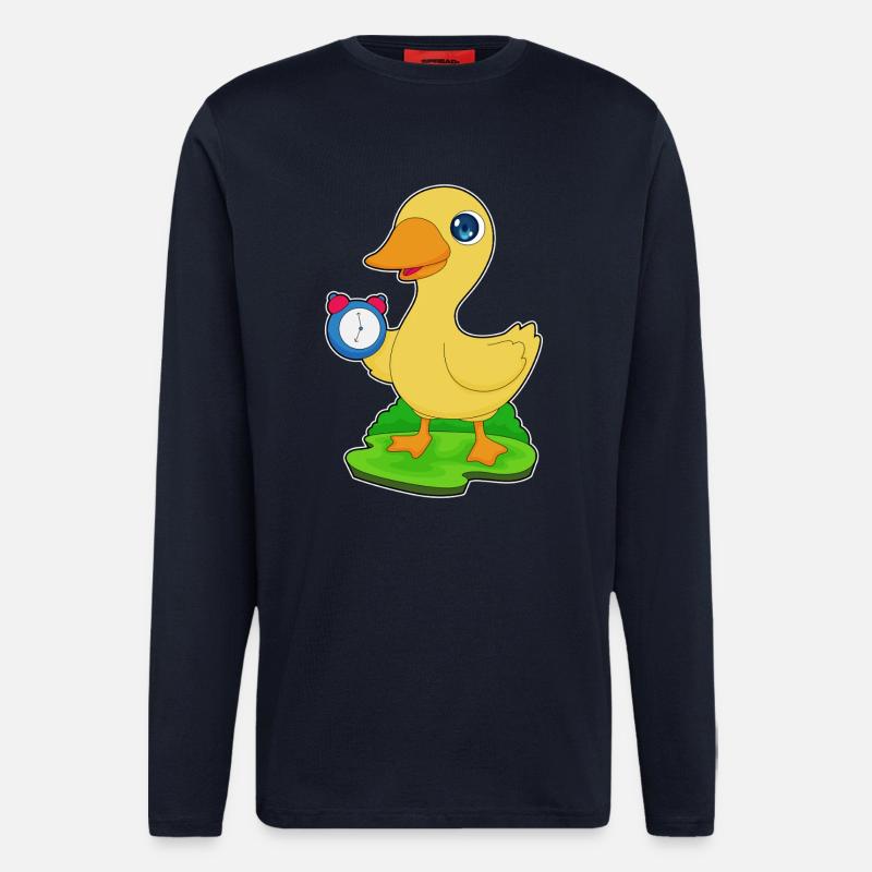Duck Alarm Clock - Longsleeve - made by SPREAD  - DARK NAVY