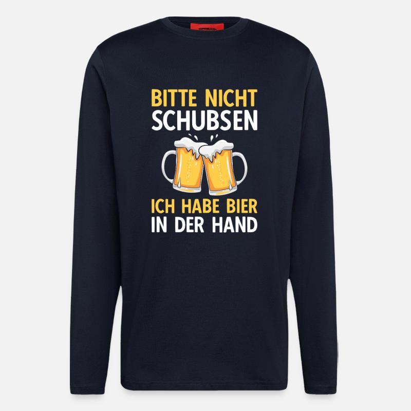 Bier Bitte nicht schubsen - Langarmshirt - made by SPREAD  - DARK NAVY