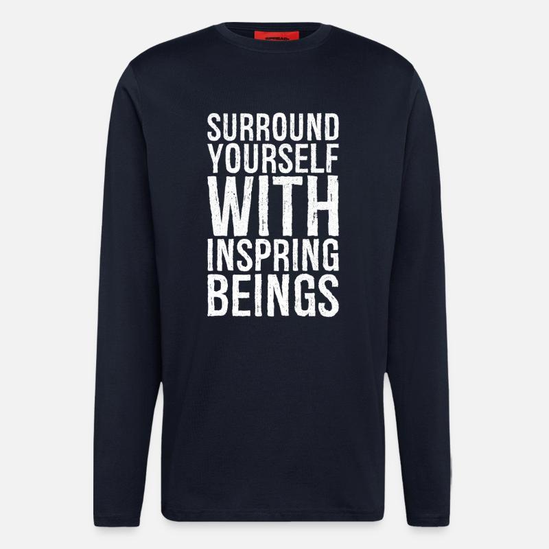 surround yourself with inspiring beings - Longsleeve - made by SPREAD  - DARK NAVY