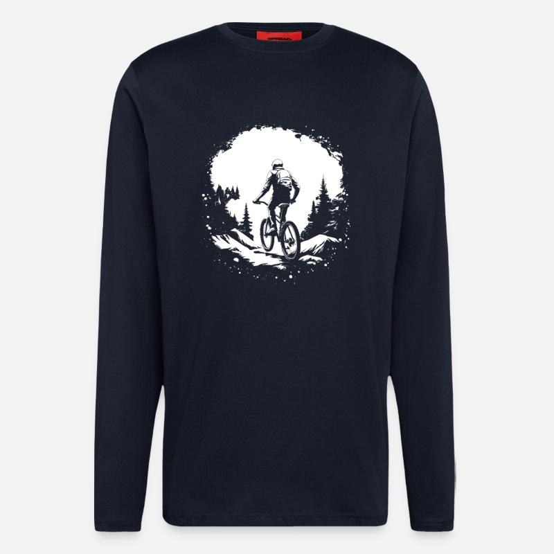 Mountain Biking Sketch - Longsleeve - made by SPREAD  - DARK NAVY
