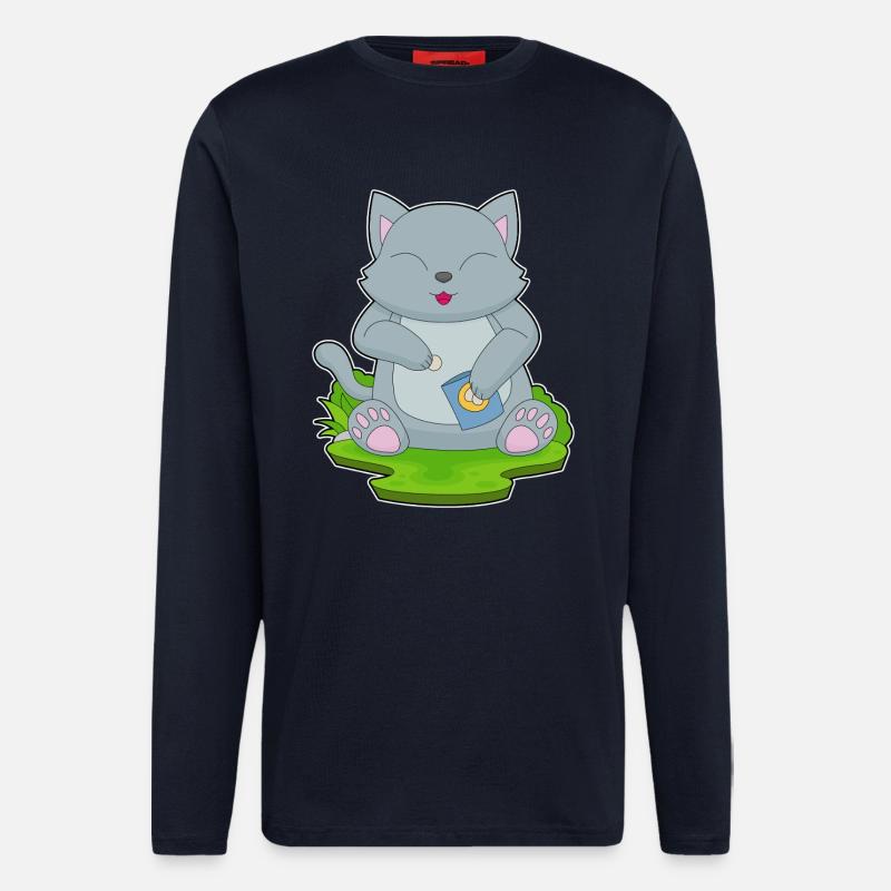 Croustilles pour chat - Manches longues bio décontracté fabriqué en UE - DARK NAVY