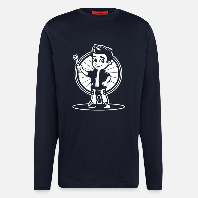 Little Darts Player Comic Look - Longsleeve - made by SPREAD  - DARK NAVY