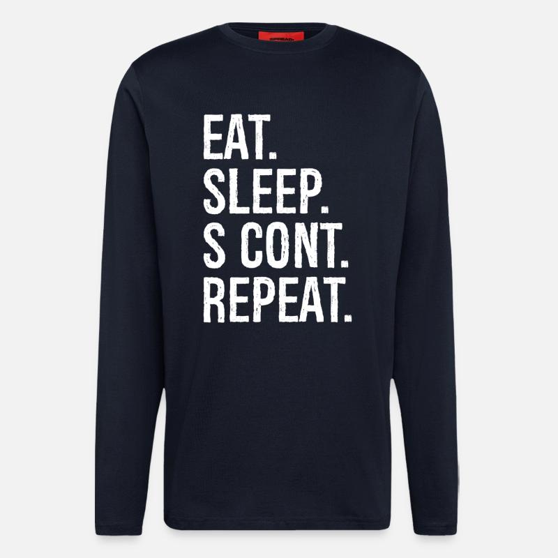 eat sleep s cont repeat - Langarmshirt - made by SPREAD  - DARK NAVY
