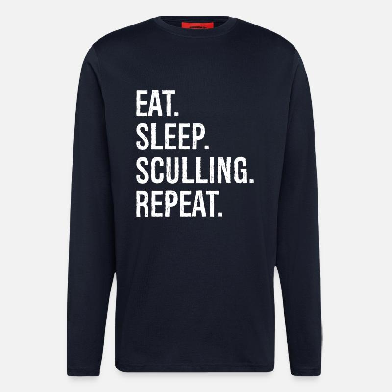 Eat Sleep Sculling Repeat - Longsleeve - made by SPREAD  - DARK NAVY