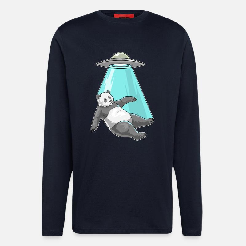 Panda Raumschiff - Langarmshirt - made by SPREAD  - DARK NAVY