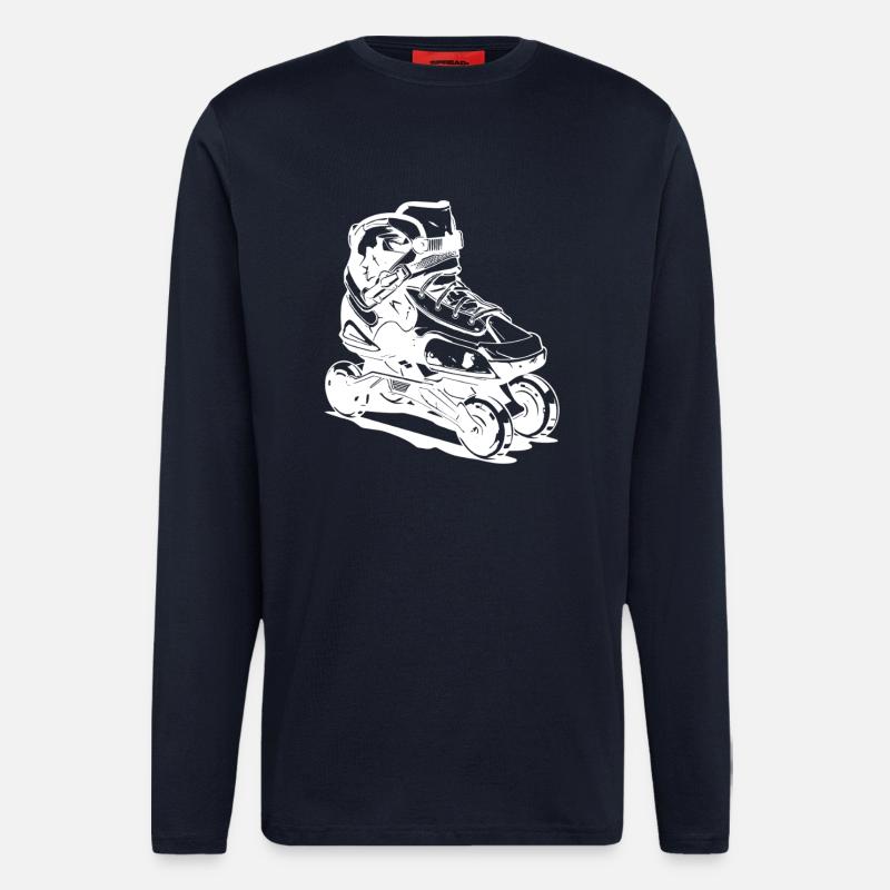 Roller Skates Zeichnung - Langarmshirt - made by SPREAD - DARK NAVY