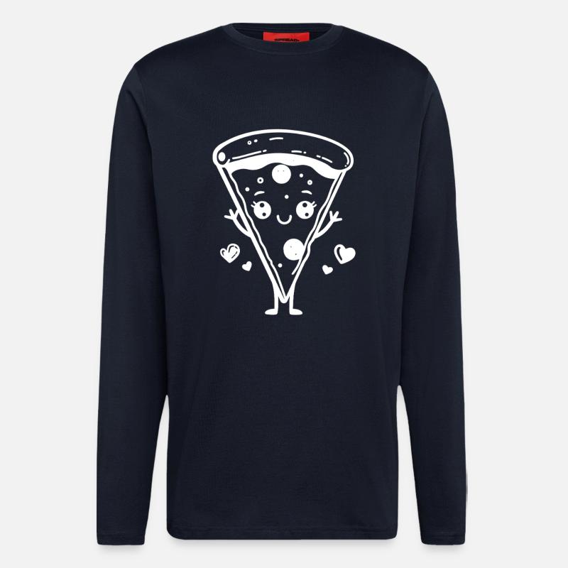 Pizza Comic Stil - Langarmshirt - made by SPREAD  - DARK NAVY
