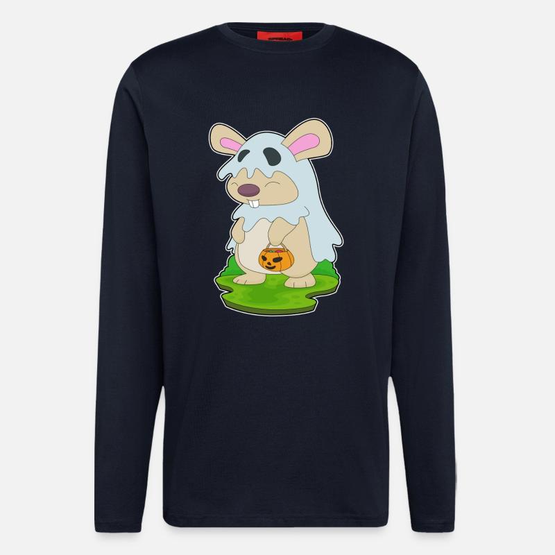 Hase Halloween Geist - Langarmshirt - made by SPREAD - DARK NAVY