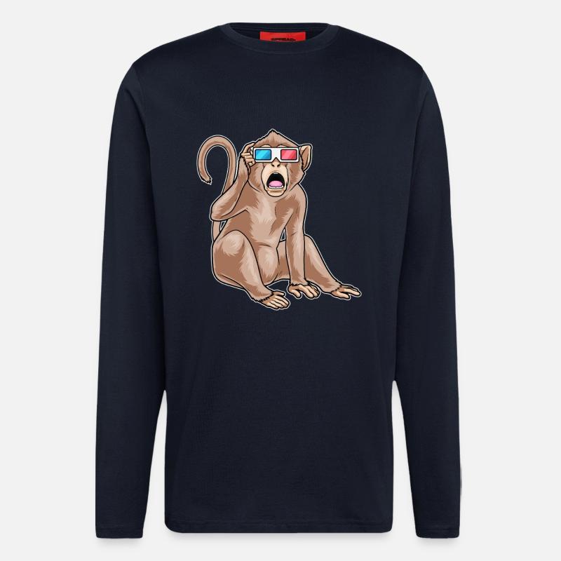 Affe Brille - Langarmshirt - made by SPREAD  - DARK NAVY