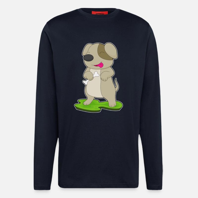Os de chien - Manches longues bio décontracté fabriqué en UE - DARK NAVY