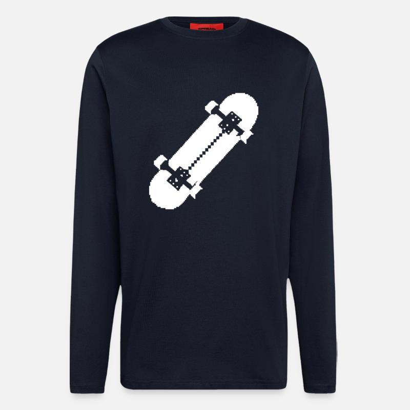 Skateboard Pixel Kunst - Langarmshirt - made by SPREAD  - DARK NAVY