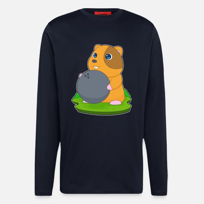 Hamster Bowling Bowlingkugel - Langarmshirt - made by SPREAD  - DARK NAVY