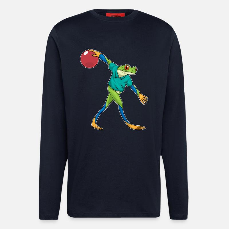 Frosch Bowling Bowlingkugel - Langarmshirt - made by SPREAD  - DARK NAVY