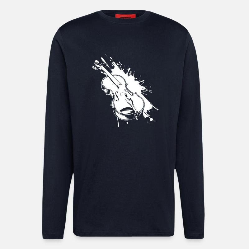 Violine Graffiti - Langarmshirt - made by SPREAD  - DARK NAVY