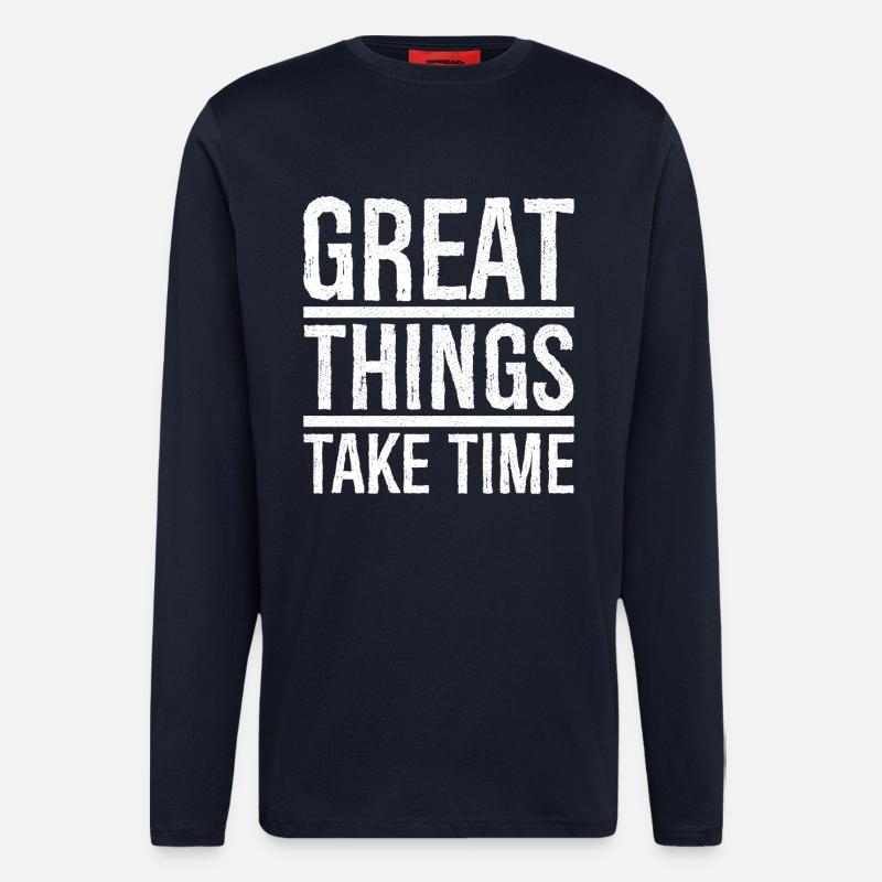 great things take time - Longsleeve - made by SPREAD  - DARK NAVY