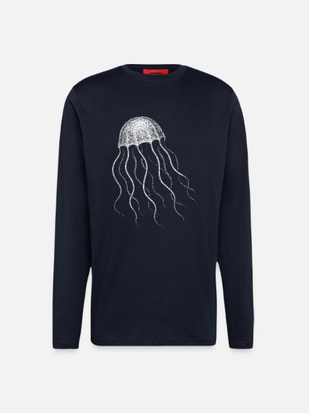 Méduse - Manches longues bio décontracté fabriqué en UE - DARK NAVY