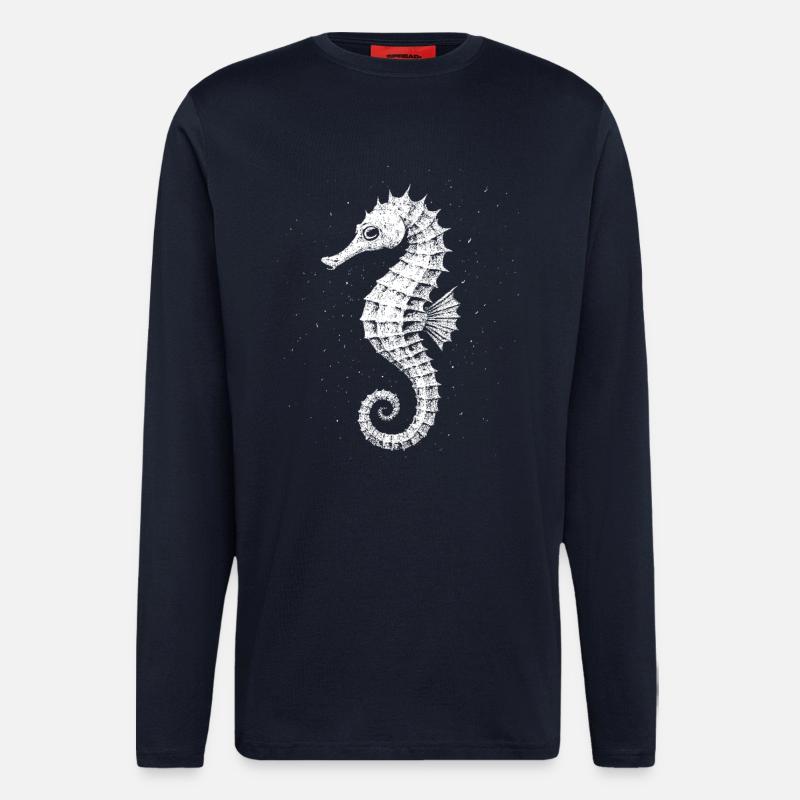 Hippocampe - Manches longues bio décontracté fabriqué en UE - DARK NAVY