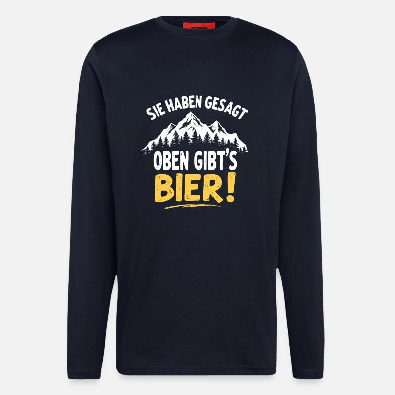 Wandern Oben gibt´s Bier - Langarmshirt - made by SPREAD - DARK NAVY