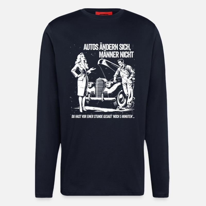 Autos ändern sich nachts - Langarmshirt - made by SPREAD  - DARK NAVY