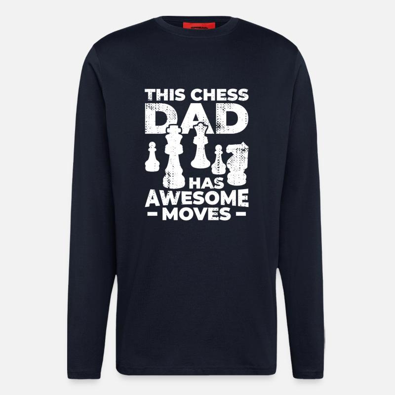 Père d’échecs - Manches longues bio décontracté fabriqué en UE - DARK NAVY