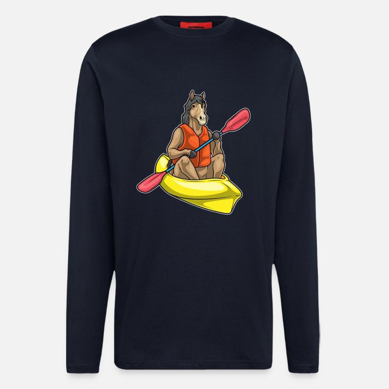 Pferd Kayak Paddel - Langarmshirt - made by SPREAD  - DARK NAVY